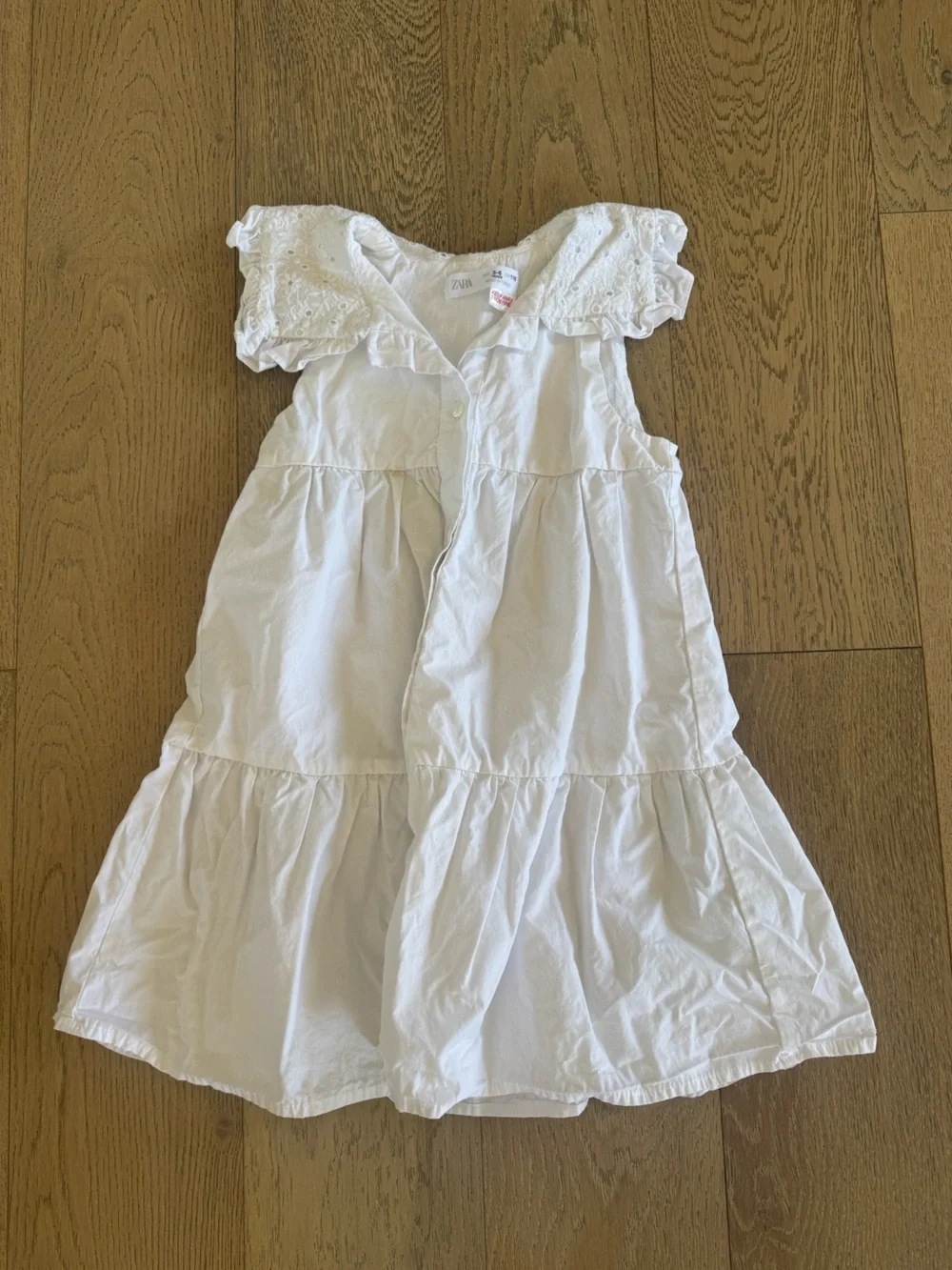 Zara Girls Button Dress White Size 5-6 Years
